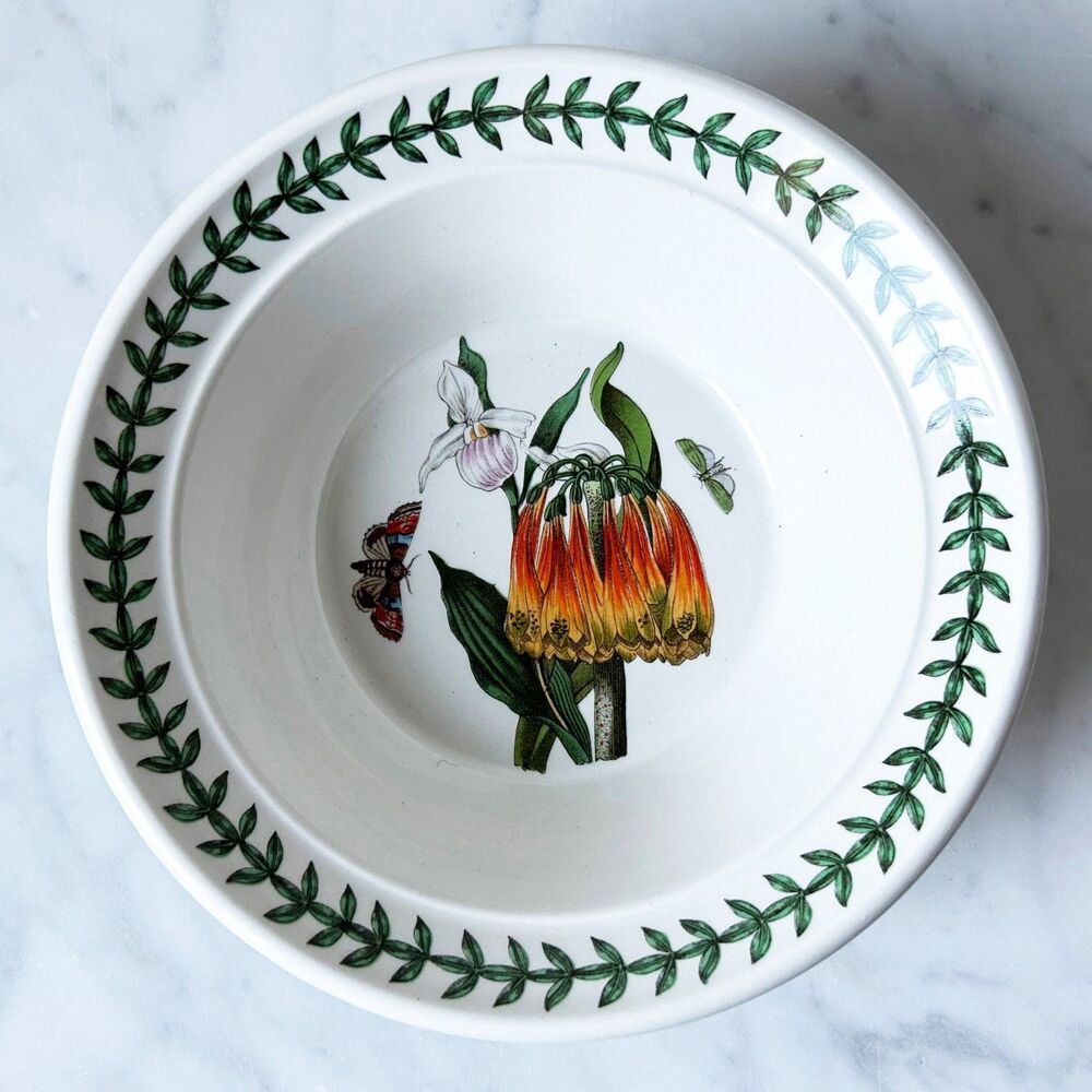 Portmeirion Botanic Garden Cereal Soup Bowl Fritillaria Meleagris 6.5" England